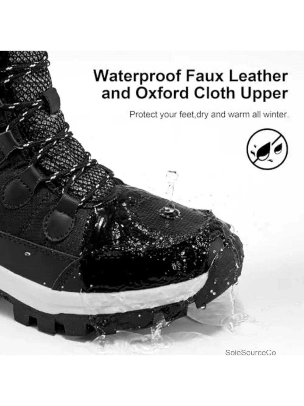 Women's Winter Snow Boots Waterproof Mid Calf Faux Fur Lined Non Slip